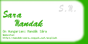 sara mandak business card